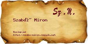 Szabó Miron névjegykártya