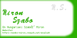 miron szabo business card